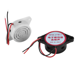SFM-27 Continuous Tone DC3-24V Electronic Buzzer (Model: HYT-3015B) – Piezo Alarm for Industrial & DIY Applications - Black