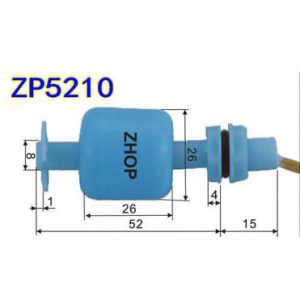 ZP-5210 Float Switch | Liquid Level Sensor | Water Level Switch | Corrosion & Acid/Alkali Resistant (40cm cables)